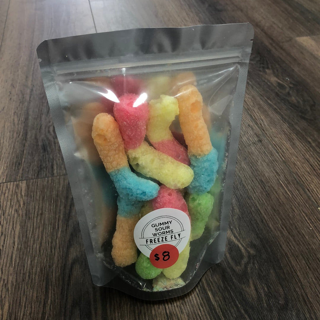 Sour Gummy Worms Freezer Dried Candy