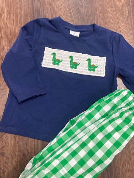 Boys Appliqué Dinosaur Set