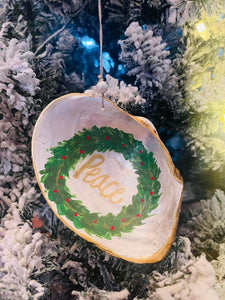 Peace wreath shell ornament