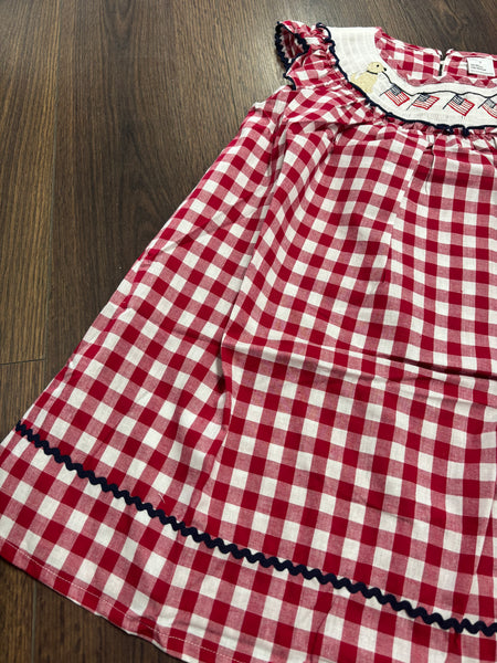 Girls Smocked Flag Dress