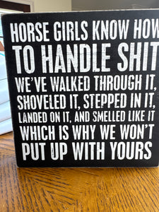 Box Sign Horse Girls Know How