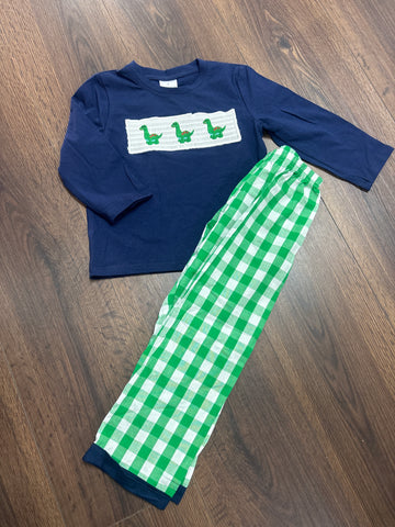 Boys Appliqué Dinosaur Set