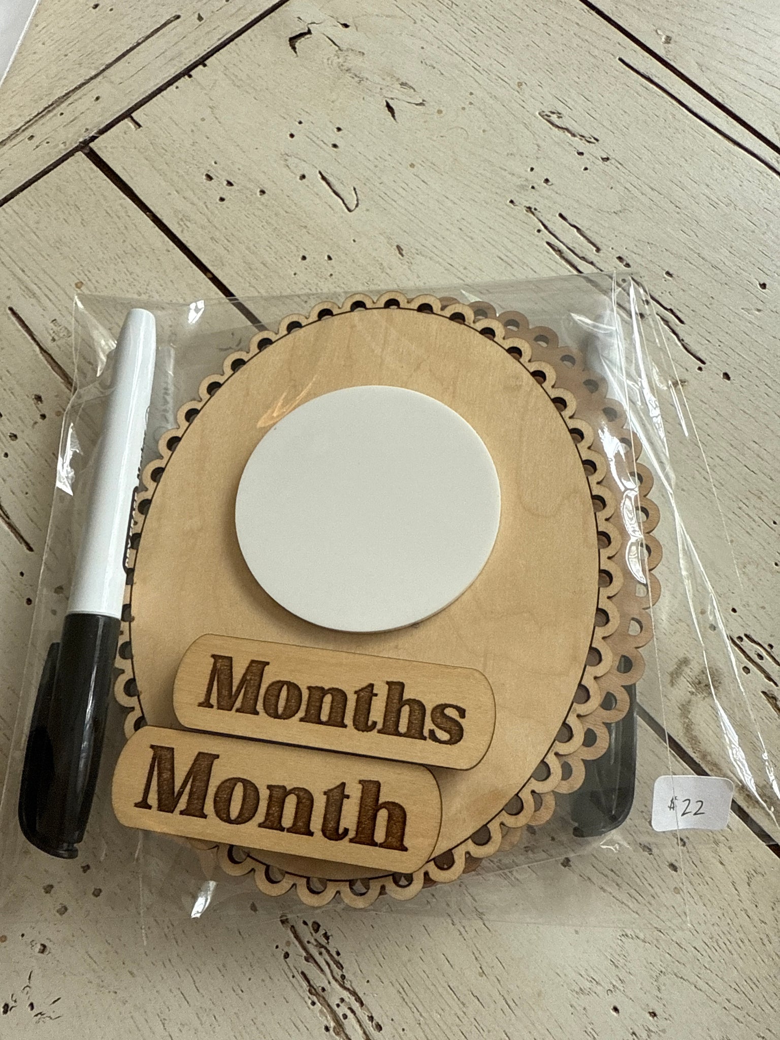 Wooden Months Sign