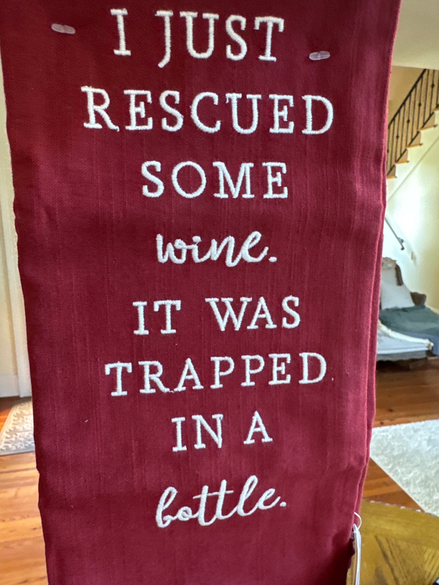 Tea Towel Rescued Wine