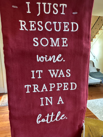 Tea Towel Rescued Wine