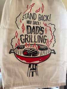Tea Towel Stand Back Dad’s Grilling