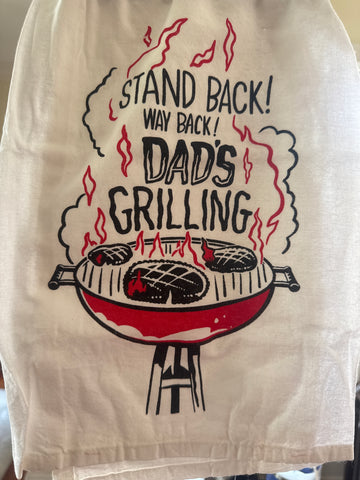 Tea Towel Stand Back Dad’s Grilling