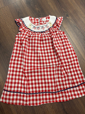 Girls Smocked Flag Dress