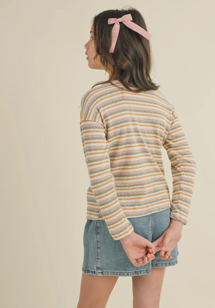Girls Fall Stripe Light Sweater