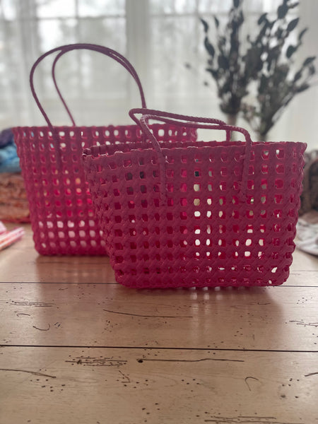 Small Pink Woven Tote