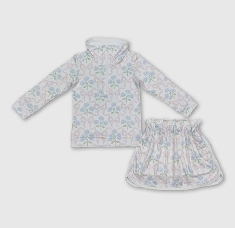 Girls Hydrangea Skort Set