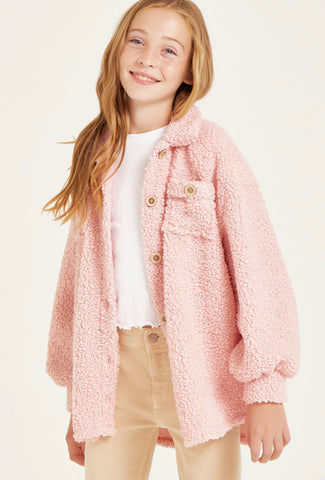 Girls Sherpa Shacket