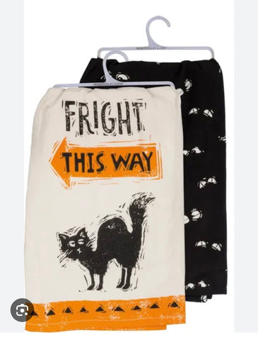 Fright This Way Halloween Tea Towel