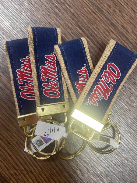 Collegiate Canvas Grosgrain Ribbon Keychain