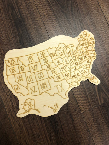 Laser Etched Map