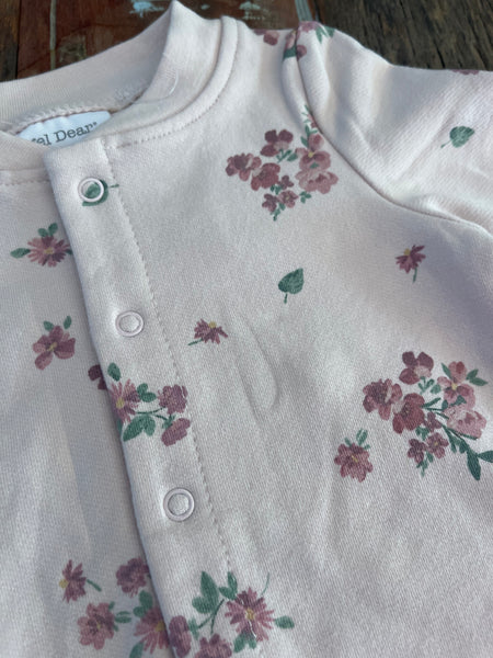 Floral Baseball Collar Romper