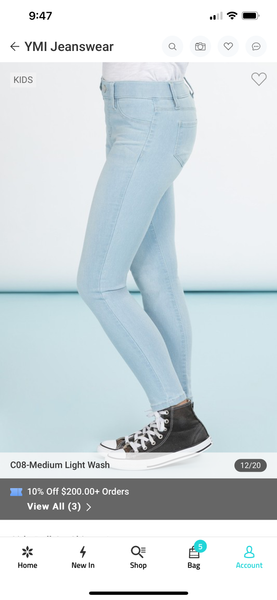Girls Pull On Skinny Jeans light