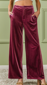 Wide Legged Velvet Pants