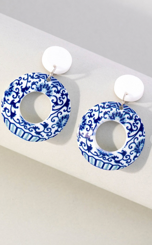Blue Porcelain Earrings