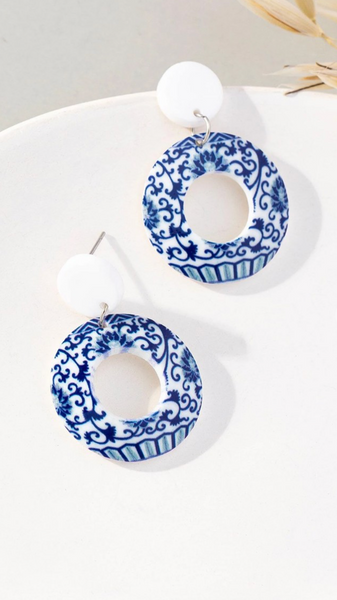 Blue Porcelain Earrings
