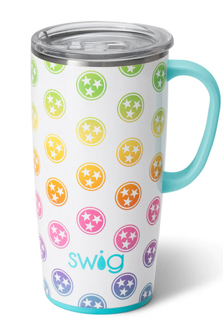 Tennessee Tri-Star 22 oz Travel Mug with Handle | Swig