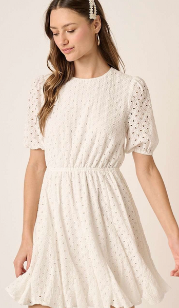 Eyelet Detail Dress