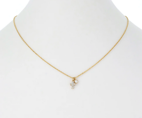 Small Cross Stud Necklace