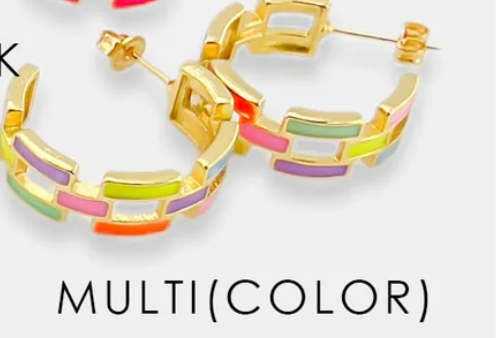 Multicolor Huggie Earrings