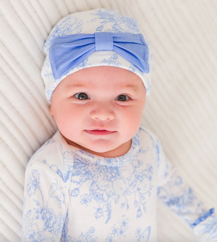 Periwinkle Garden Toile Newborn Gown
