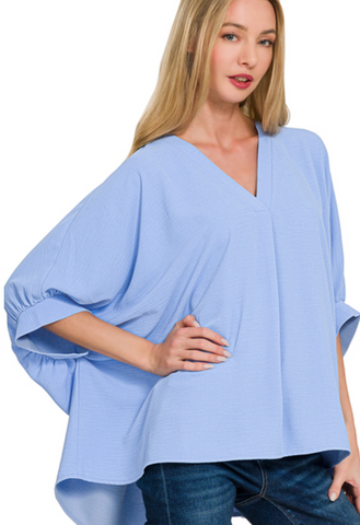 Woven Airflow V-Neck Top