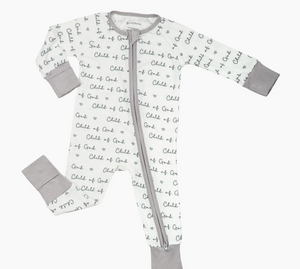 Child of God Baby Bamboo Pajamas | 2-Way Zipper Baby Romper