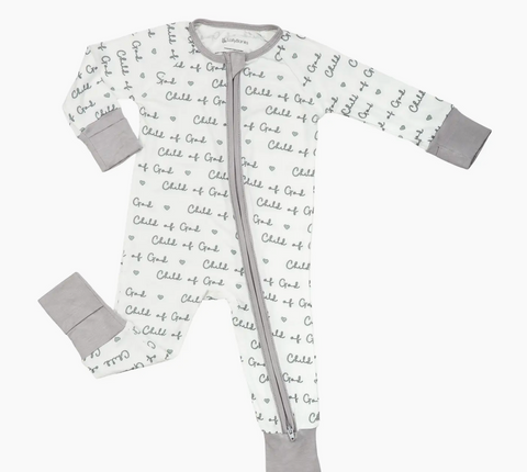 Child of God Baby Bamboo Pajamas | 2-Way Zipper Baby Romper