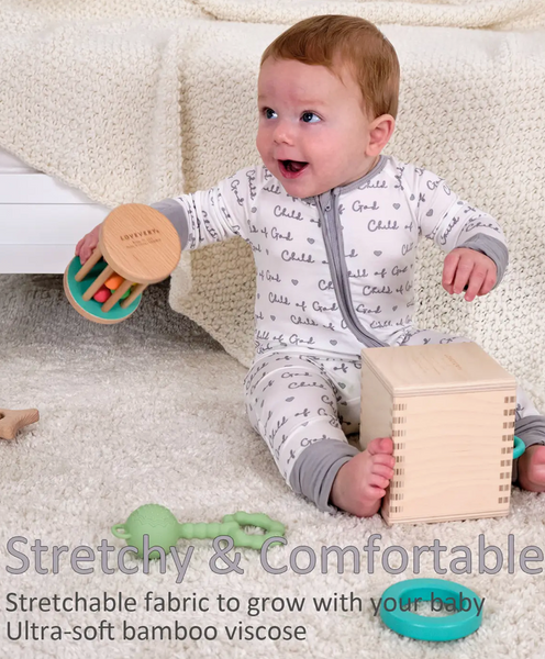 Child of God Baby Bamboo Pajamas | 2-Way Zipper Baby Romper
