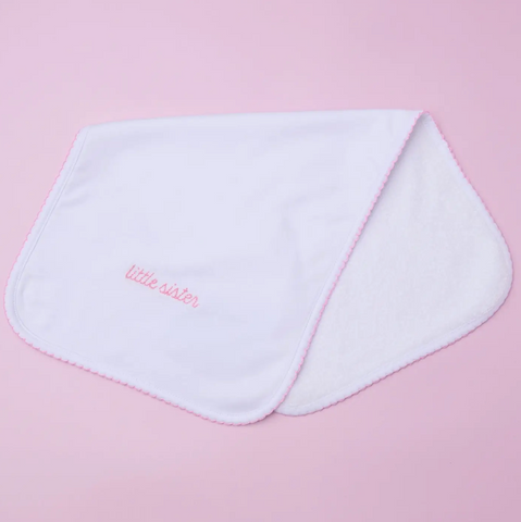 Embroidered Sibling Burp Cloth