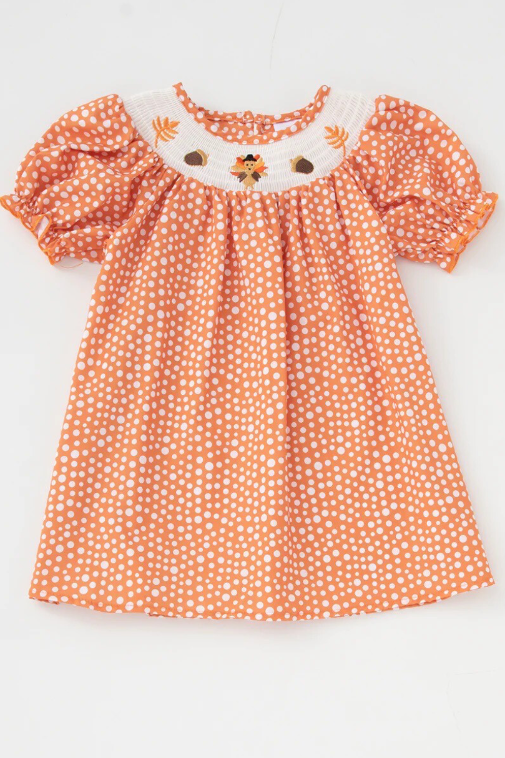 Thanksgiving Turkey Girls Smock Dress