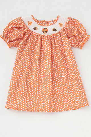 Thanksgiving Turkey Girls Smock Dress