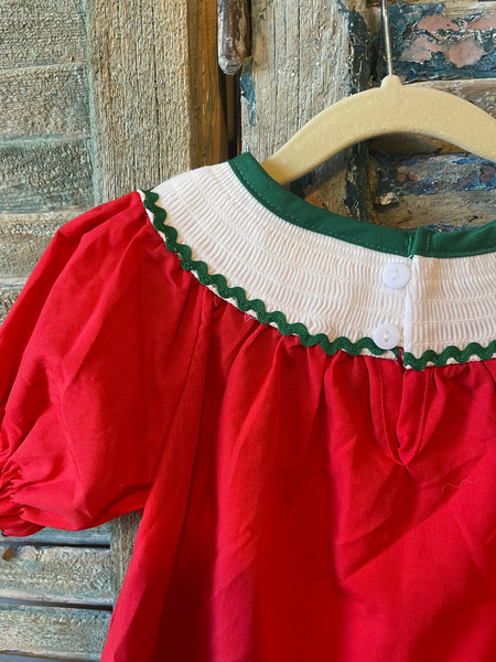 Girls Wreath Smocked Dress