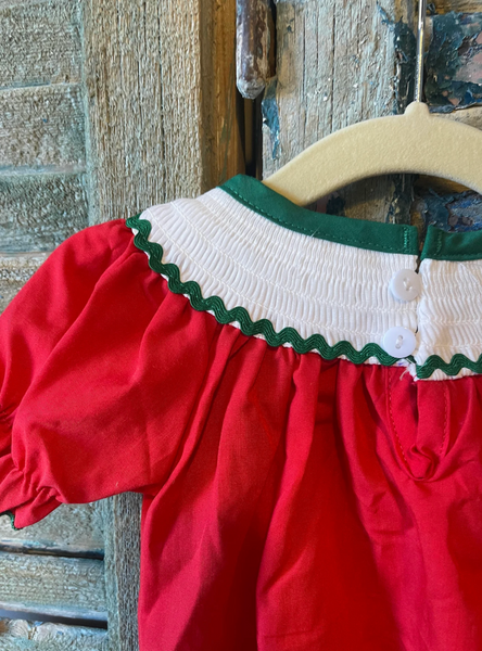 Girls Wreath Smocked Romper