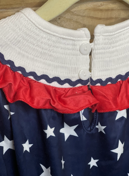 Girls Patriotic Ruffle Romper