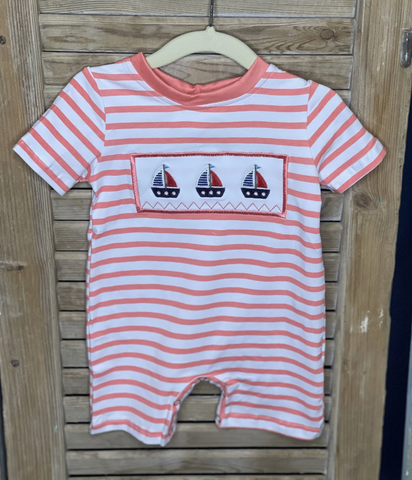 Boys Sailboat Applique Romper