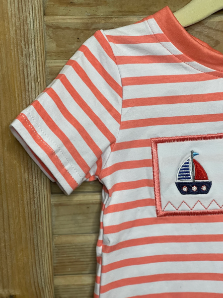 Boys Sailboat Applique Romper