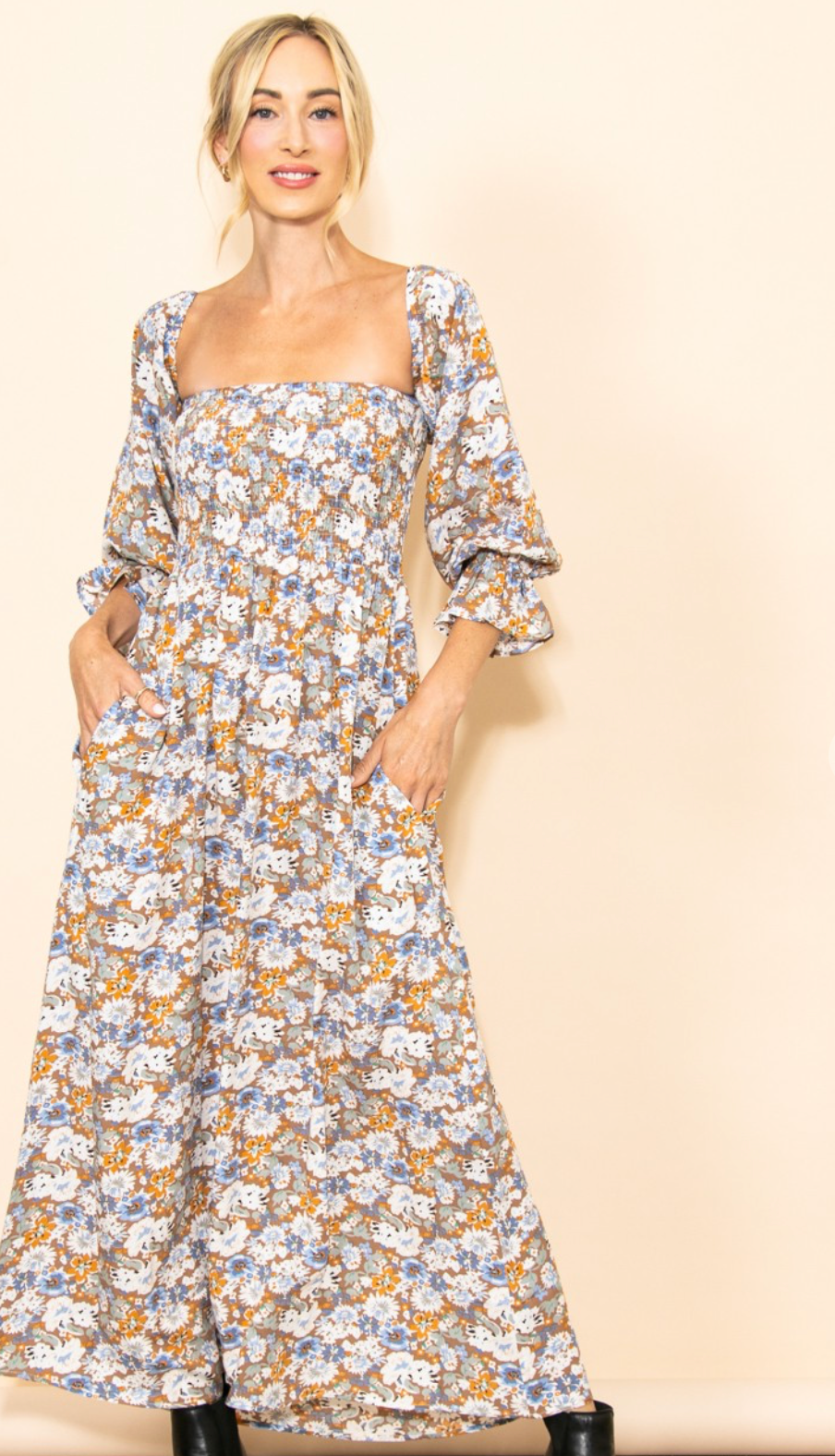 Elloh Smocked Maxi Dress
