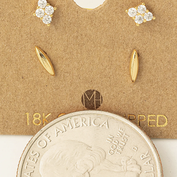 Set of 4 | Mini Stud Earrings