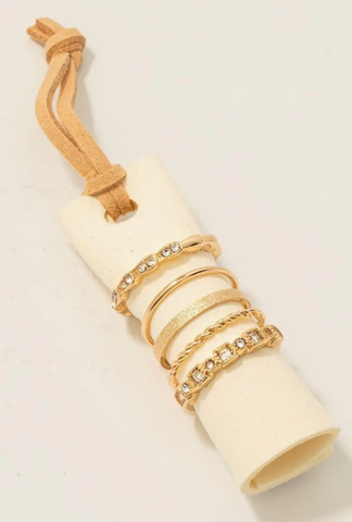 Set of 5 | Gold Rings