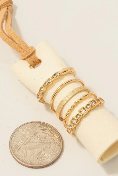 Set of 5 | Gold Rings