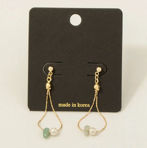Stone & Pearl Earrings