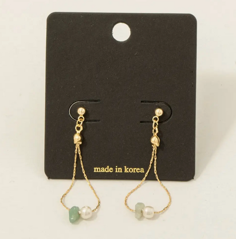 Stone & Pearl Earrings
