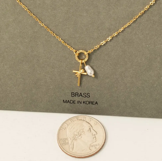 Cross & Pearl Necklace