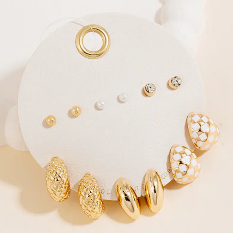 Mixed Huggie & Stud Earrings Set