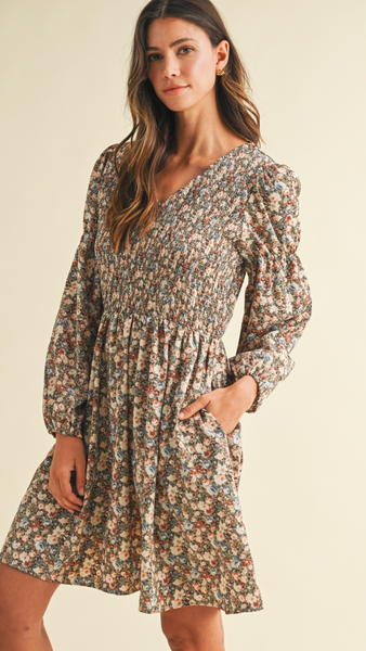 Fall Floral Dress